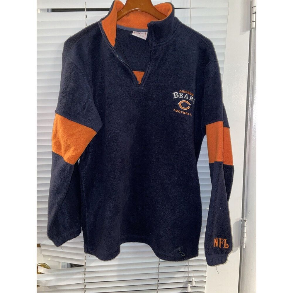 Chicago Bears Polar Fleece Full Zip Up NFL Team‎ Apparel Jacket Mens Sz M-L